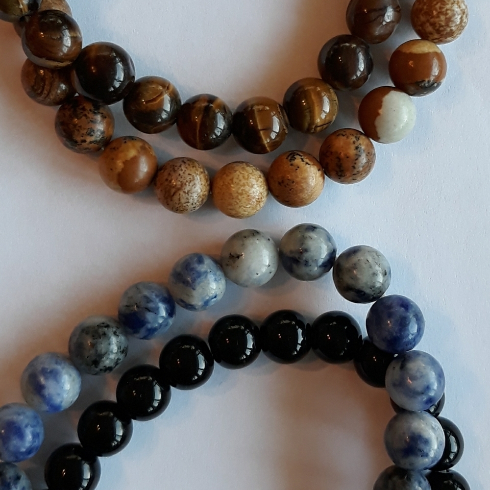 Pair Gemstone Stretch Bracelets - Picture 4 of 4